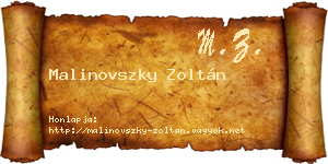 Malinovszky Zoltán névjegykártya