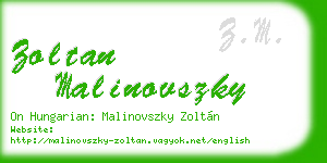zoltan malinovszky business card