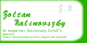 zoltan malinovszky business card
